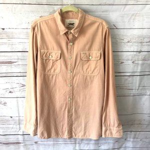 Obey Men's Casual Button Down Shirt - Light Peach
